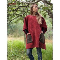 Poncho poches rouge